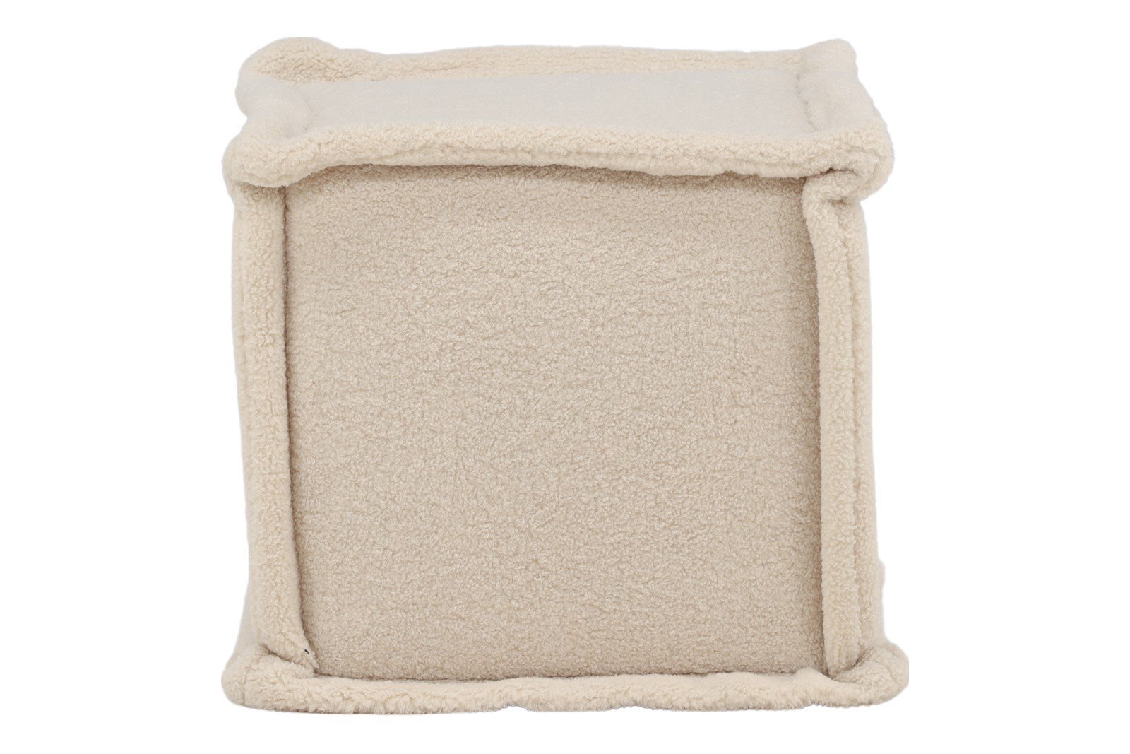 Castine puff Hvit teddystoff