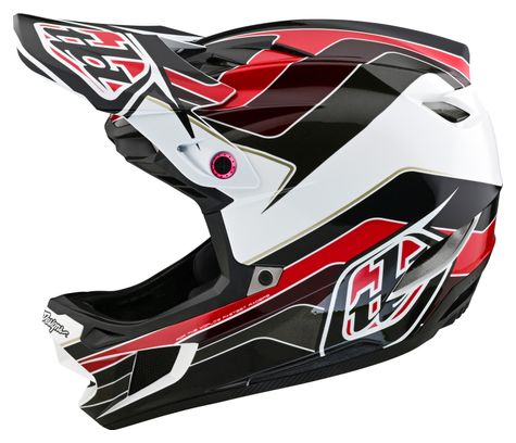 Casque Intégral Troy Lee Designs D4 Polyacrylite Gris/Rouge