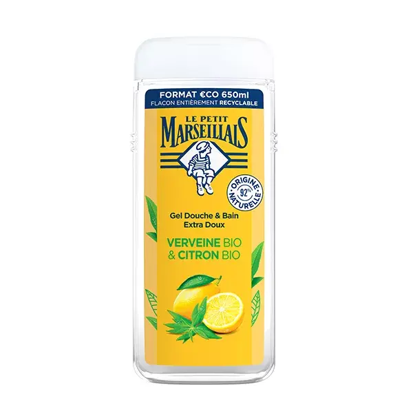 Le Petit Marseillais Gel de Banho Extra Suave com Verbena Orgânica e Limão Orgânico, 650 ml
