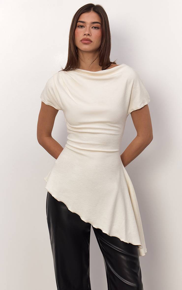 Haut Long Asymétrique En Jersey Brossé Épais