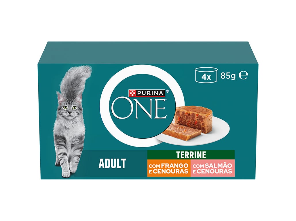 COMIDA HÚMIDA PARA GATO PURINA ONE SALMÃO / FRANGO 4X85G