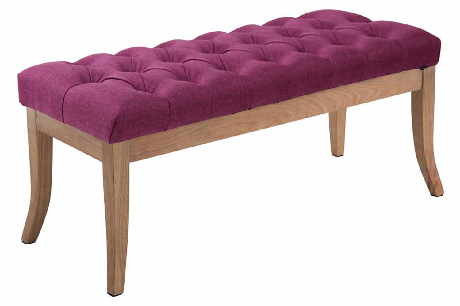 CLP Sitzbank Ramses mit hochwertiger Polsterung und Stoffbezug I Bank mit antik-hellen Holzbeinen I Holzbank mit einer Sitzhöhe von: 46 cm