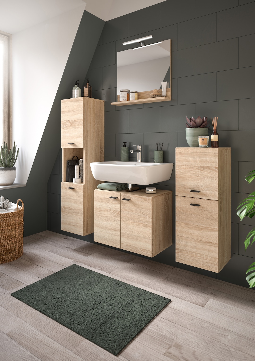 Bad-Midischrank BOSTON braun 80cm