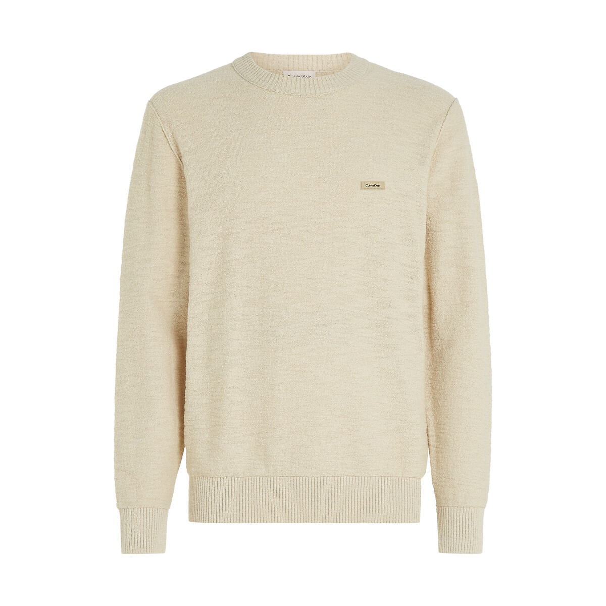 CALVIN KLEIN<br>Suéter de gola redonda com textura irregular