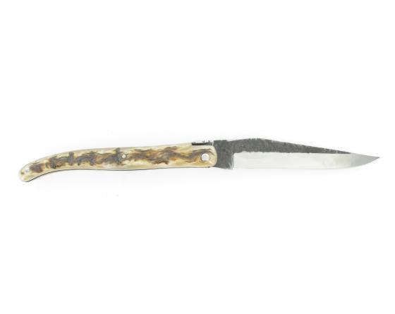 Laguiole 12 cm Croûte de Bélier - Plein Manche - Lame Brute de Forge Couteau de poche par Laguiole en Aubrac