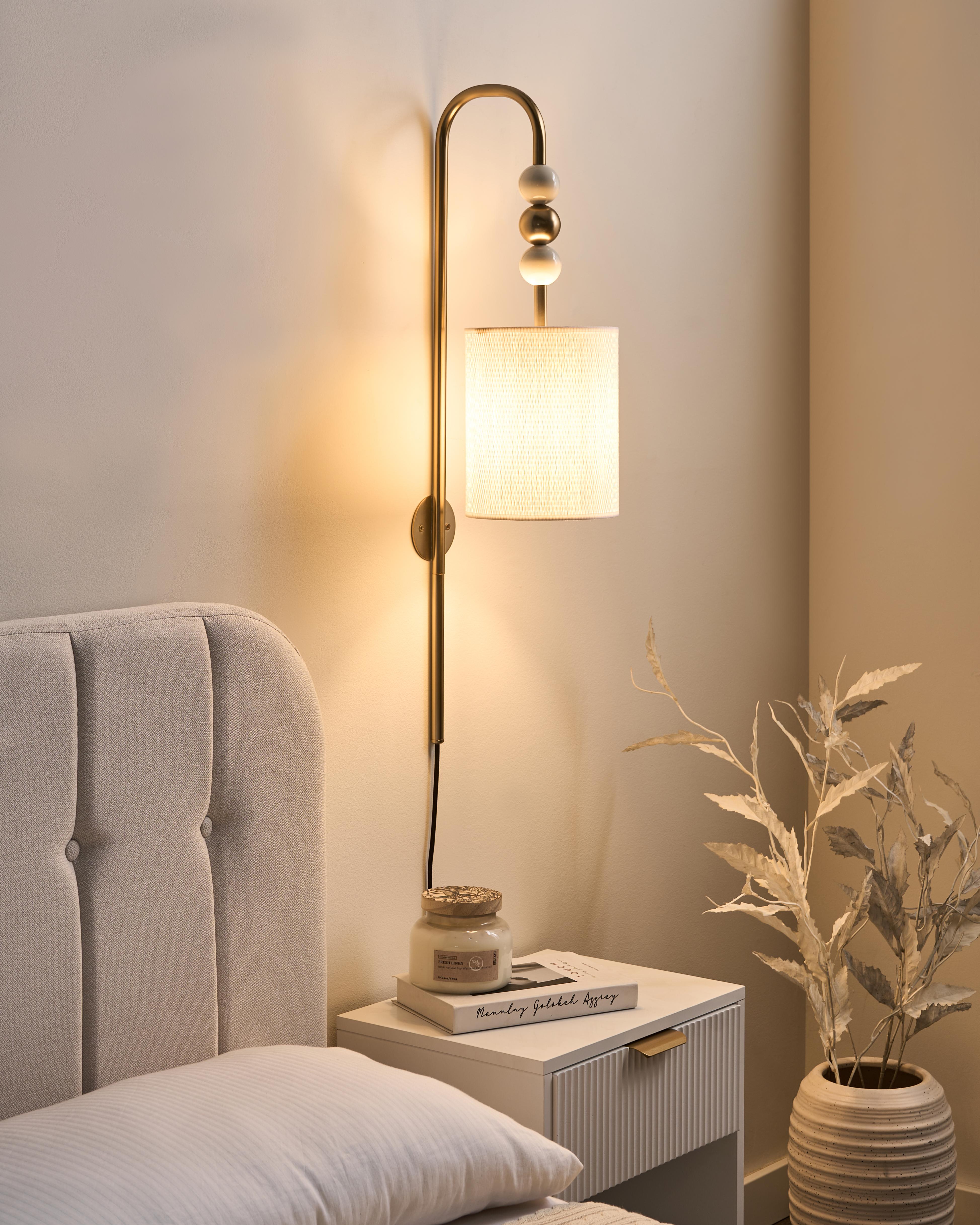 Wandlamp LOKY Metaal Messing/beige