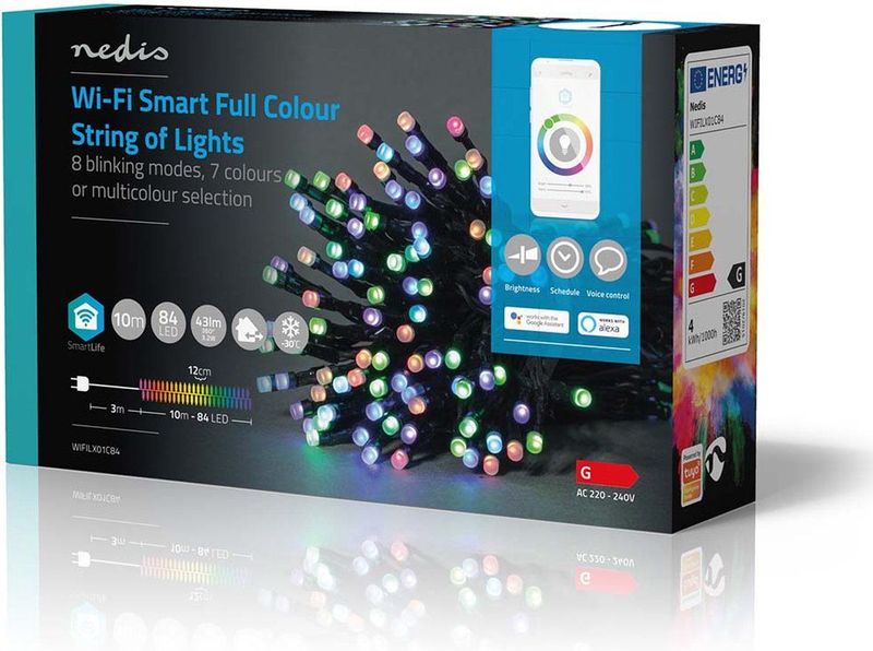 Nedis - SmartLife - Decoratief LED-Lichtsnoer - 10m - Full-Color - 84 LED's