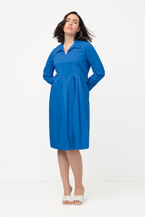 Hemdblusenkleid, A-Linie, Hemdkragen, 3/4-Arm