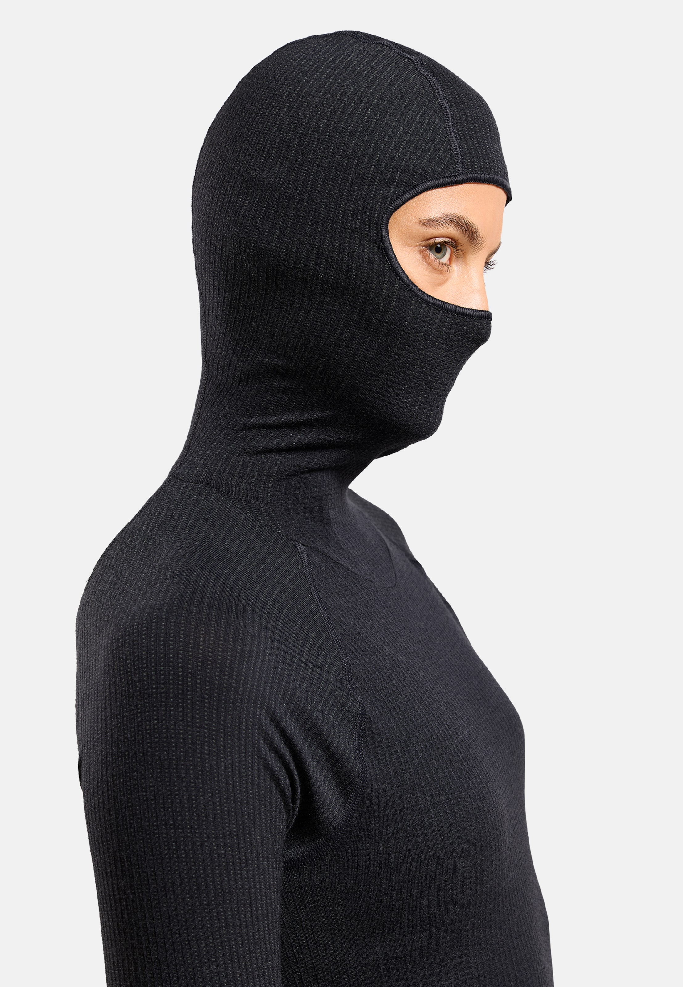 Seamless Performance Wool Funktionsshirt mit Gesichtsschutz in black
