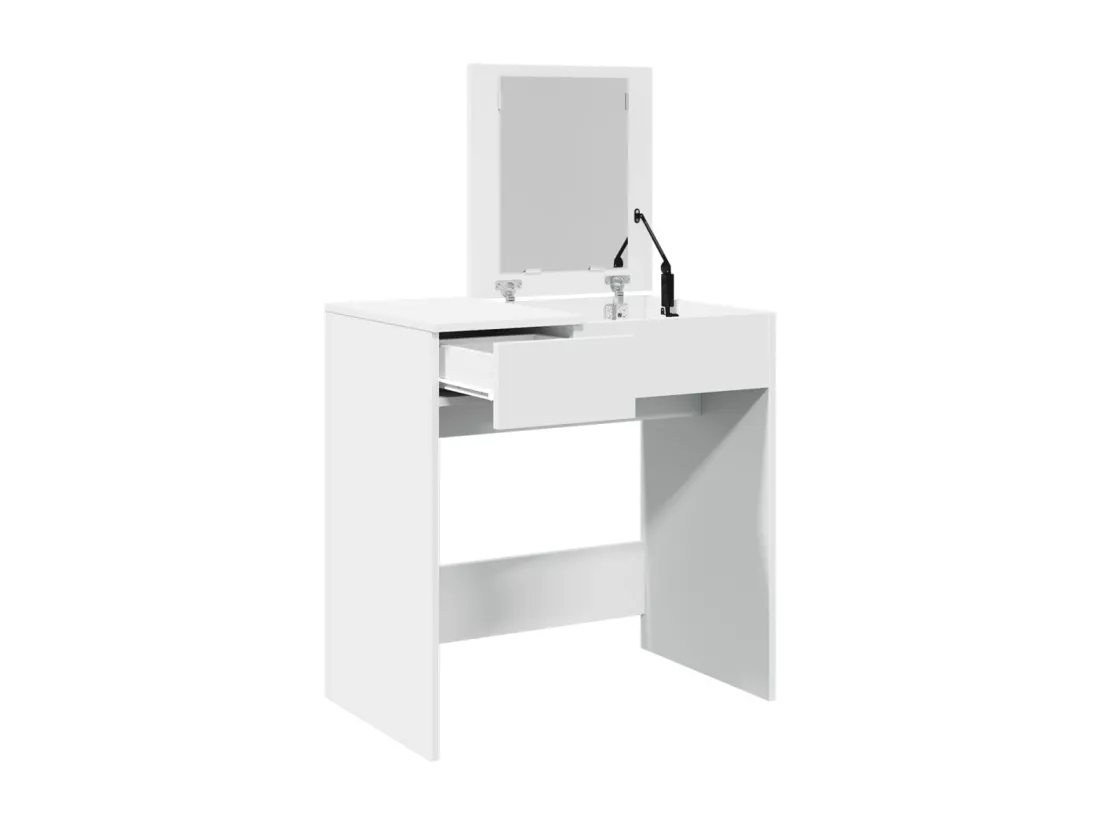 Coiffeuse avec miroir blanc 73x46,5x120 cm