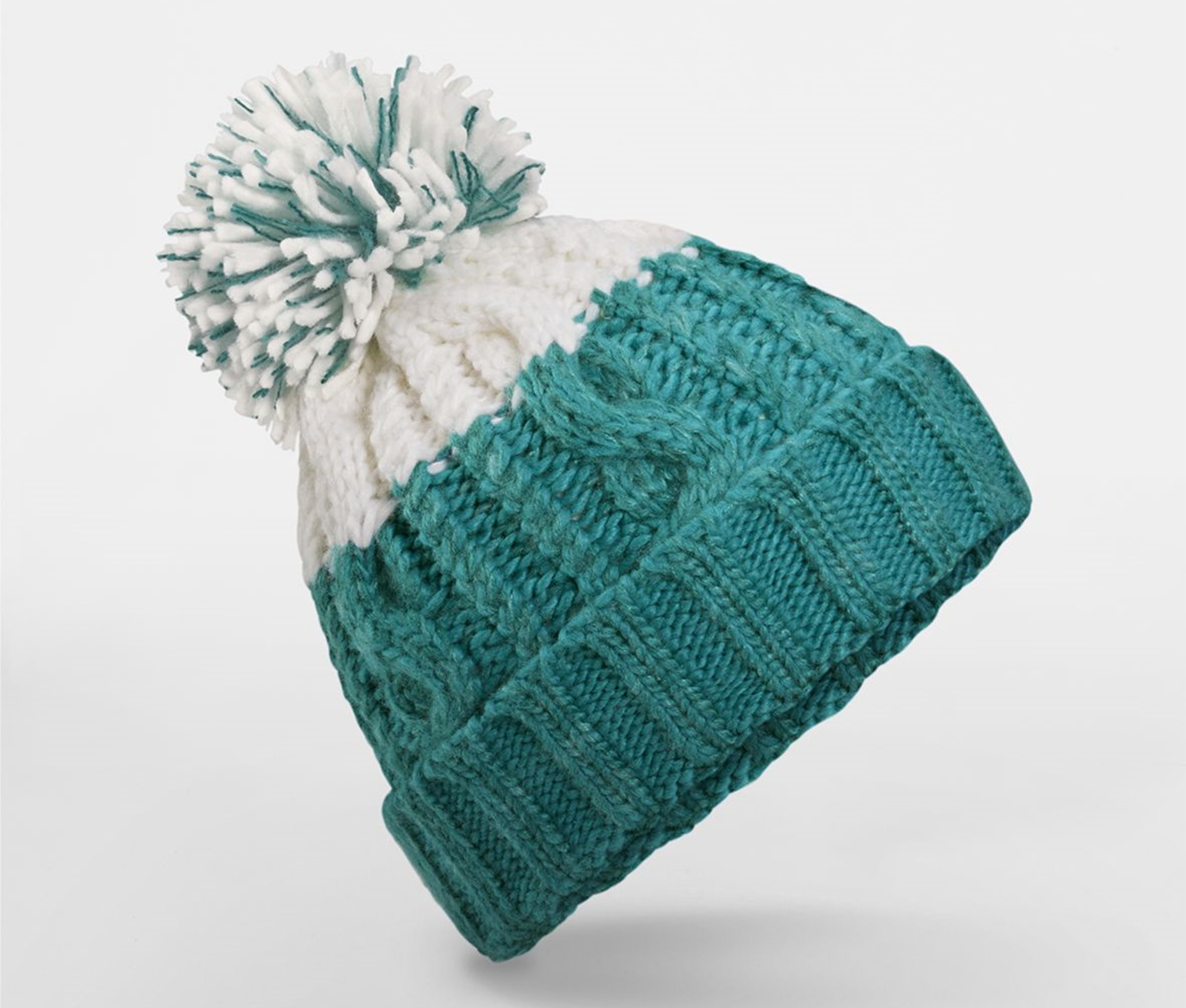 Beechfield BF437 - Bonnet Douillet à Maille Torsadée Bicolore