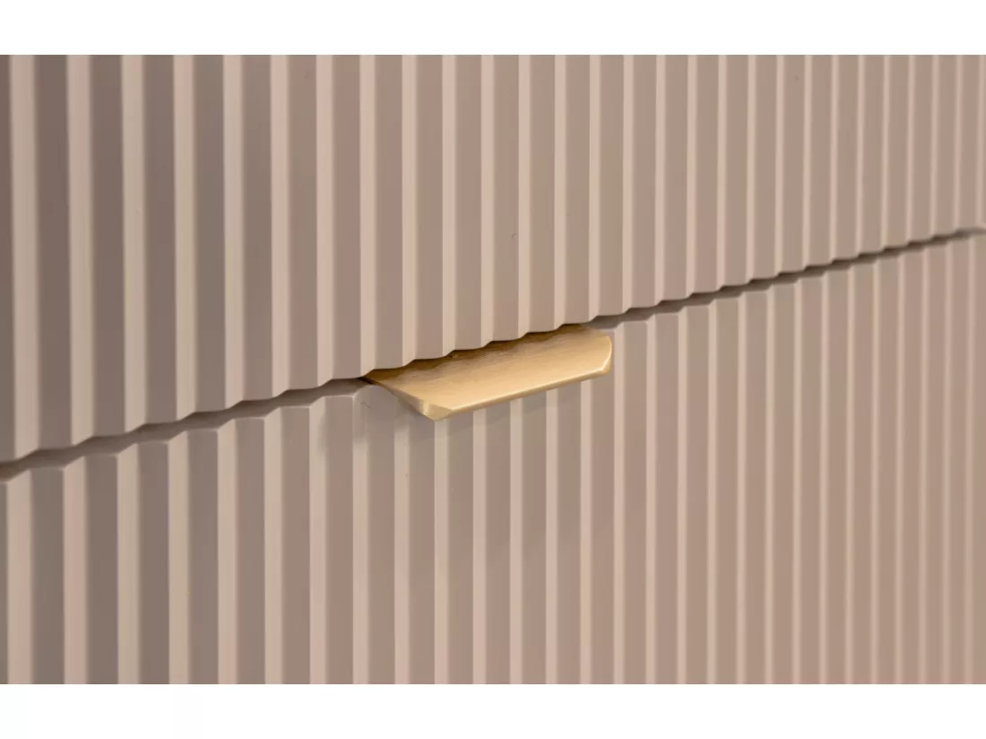Meuble lavabo WENA, façades cannelées, Willy, 120x60x47 cm, Cachemire