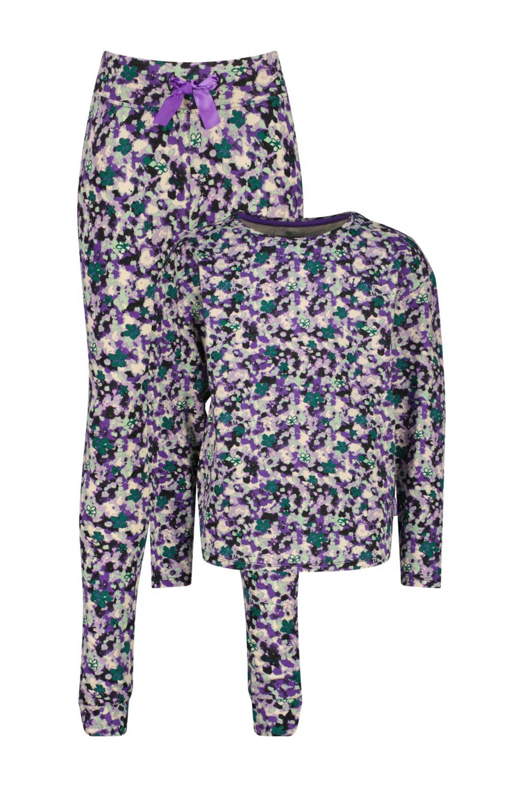 Vingino pyjama Wayra met all over print lila/groen/ecru