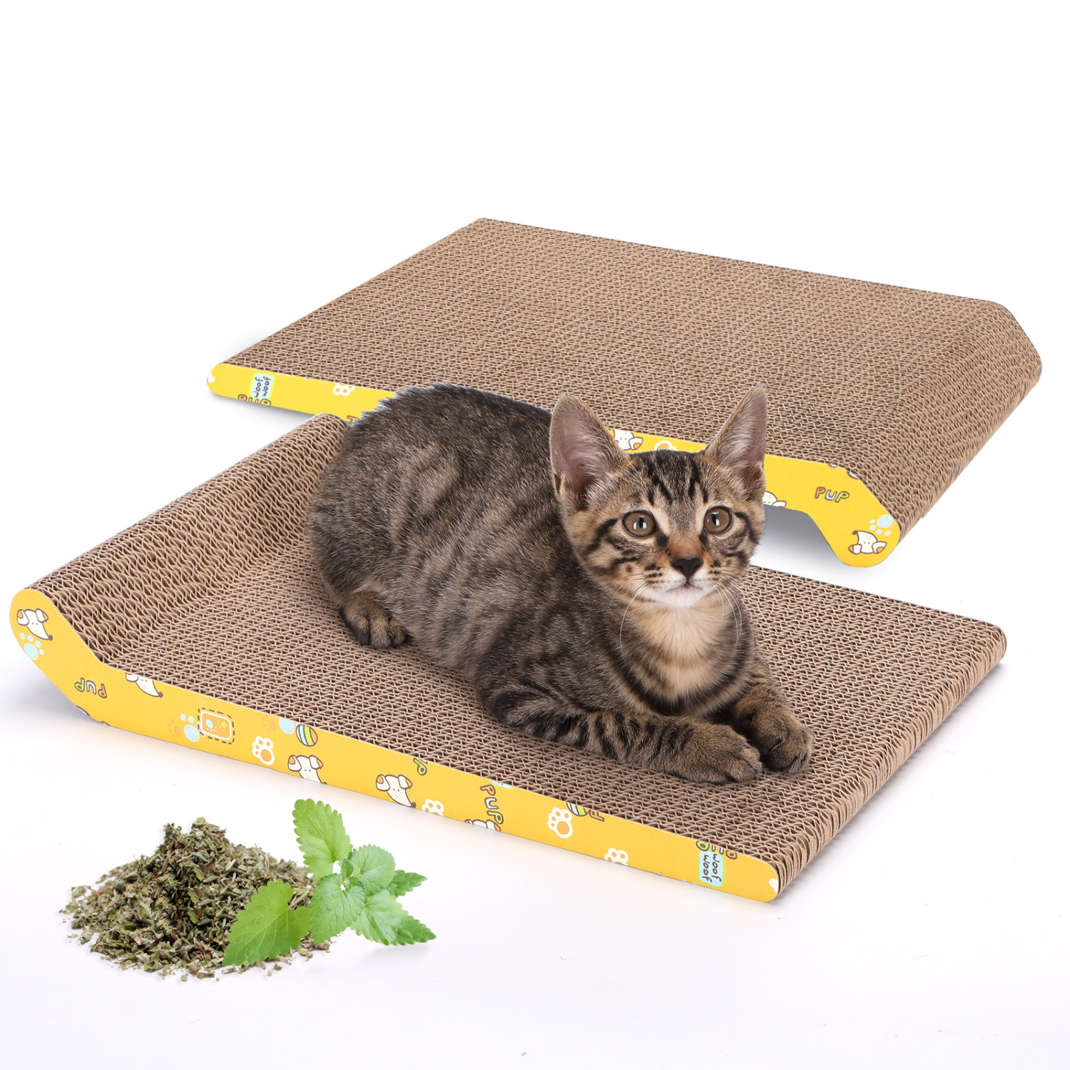 Nobleza Conjunto de 2 Arranhadores para Gatos em Papelão Ondulado com Catnip, 40 x 25 cm
