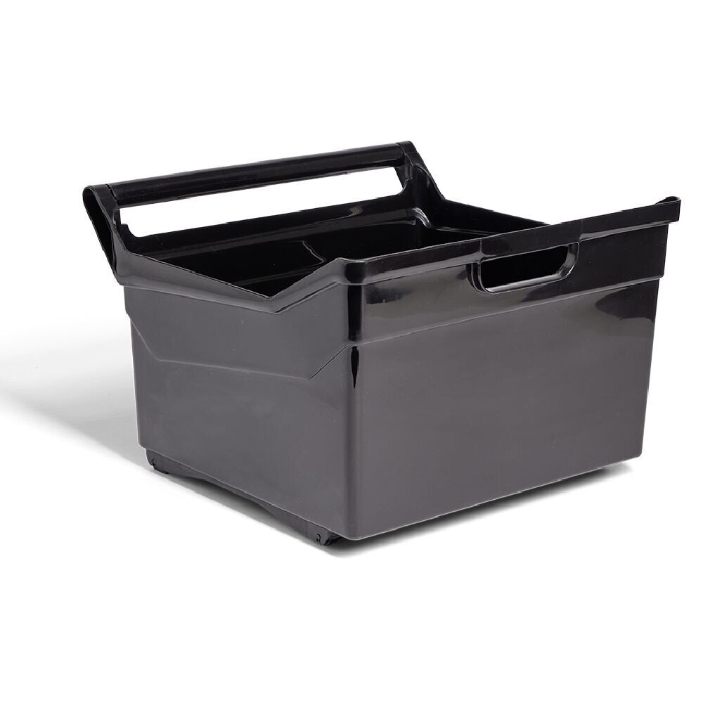 Bac de rangement plastique avec poignées et roues 36x18xH28cm