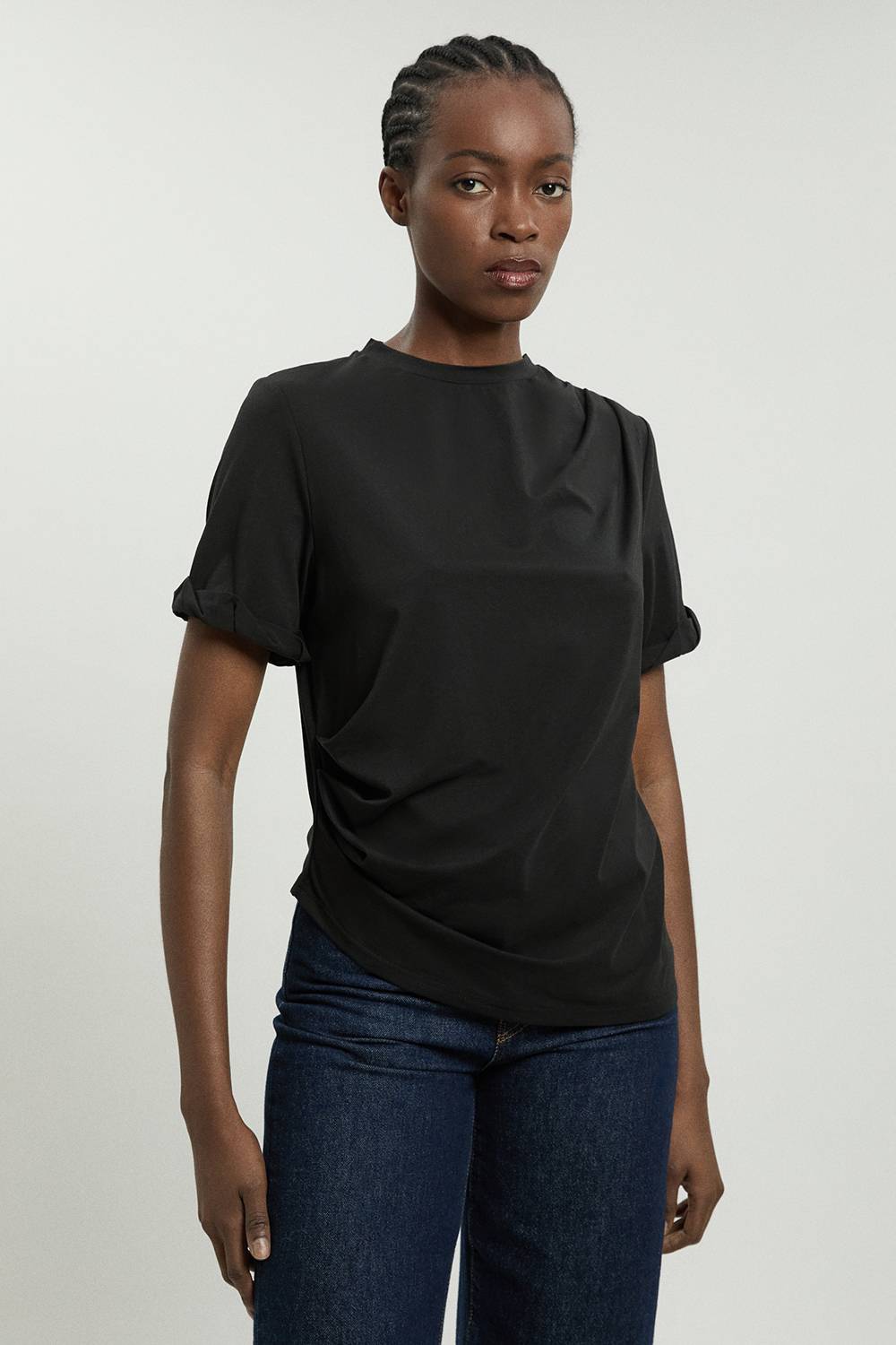 KarenMillen T-shirt En Jersey De Coton Avec Détail Froncé