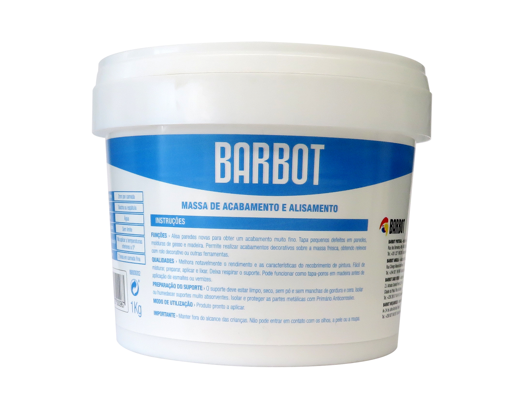 MASSA DE ACABAMENTO (PASTA) BARBOT 1KG