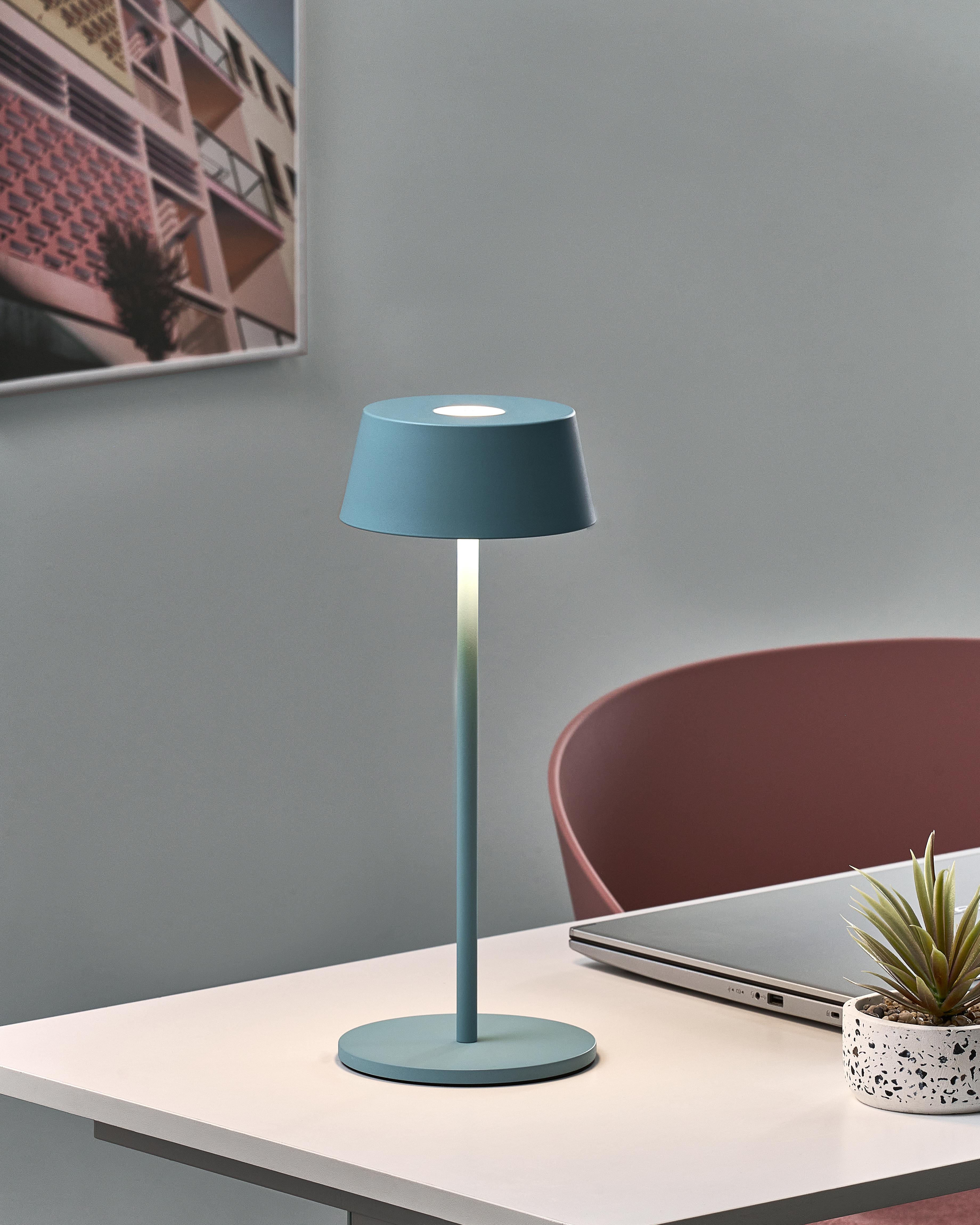 LED draadloze tafellamp GUDER met dimmer Metaal Blauw