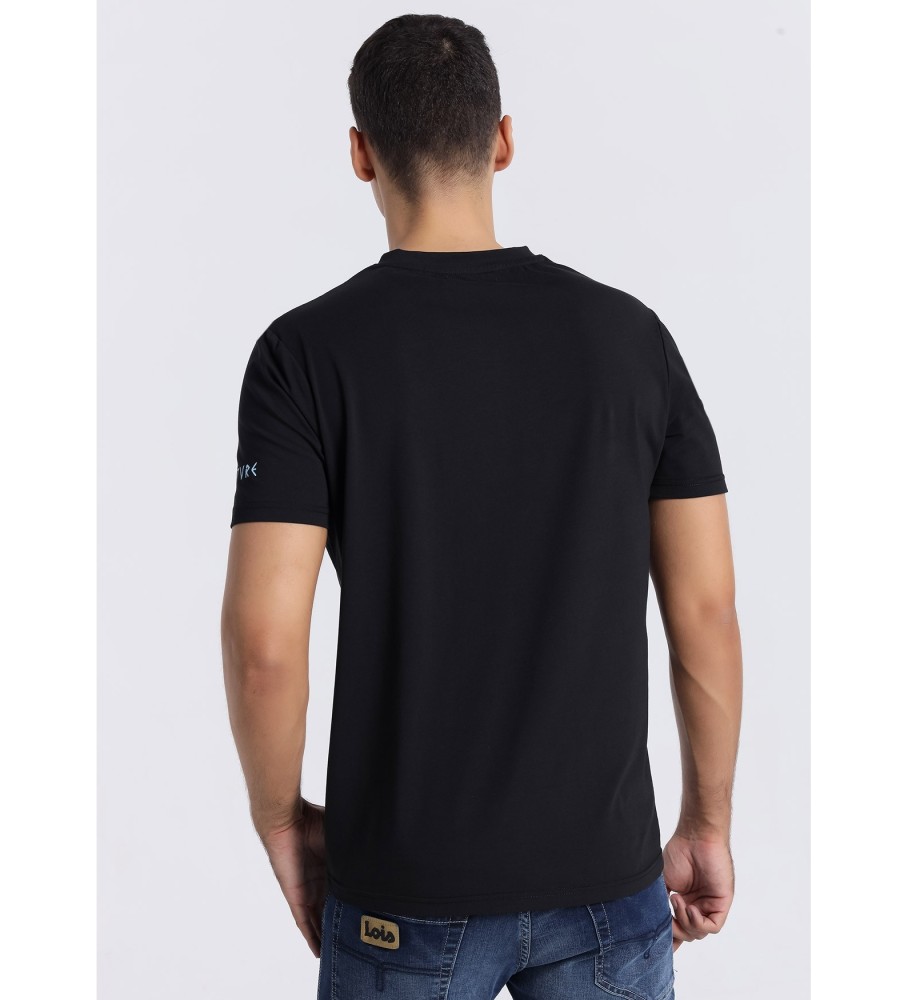 Camiseta preta de manga curta Lois