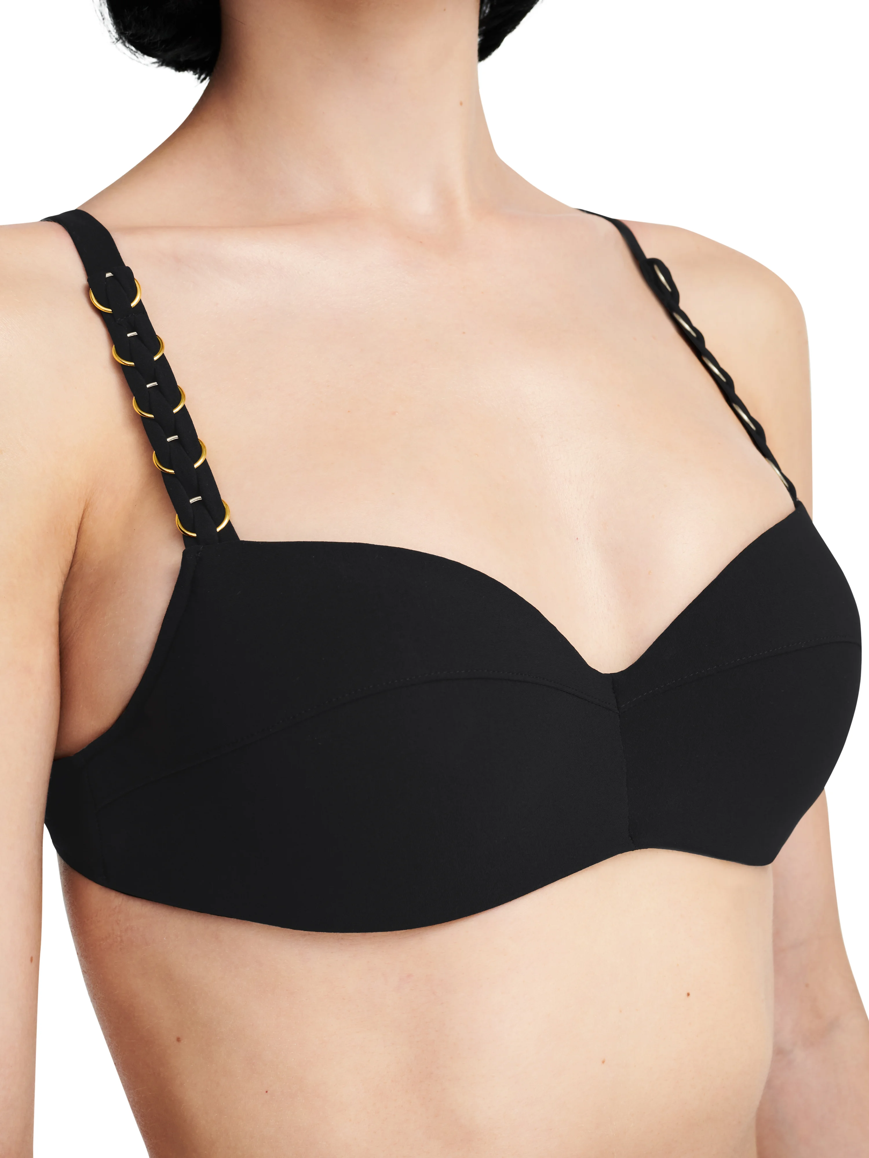 EMBLEM - Haut de maillot de bain corbeille mémoire de forme bretelles multi-positions | Noir