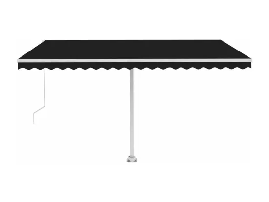 Auvent manuel rétractable avec LED 400x300 cm Anthracite