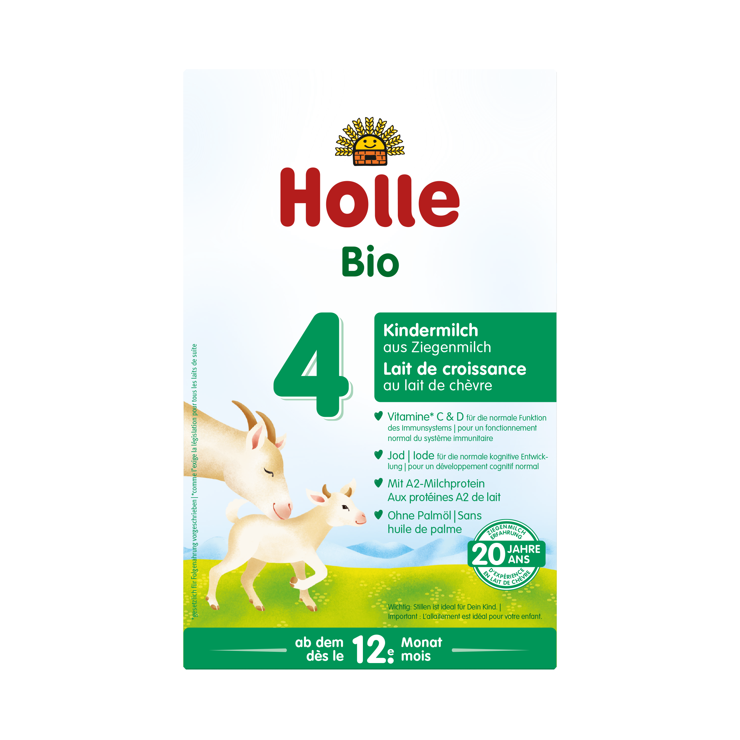 HOLLE Bio-Folgemilch 4 Plv aus Ziegenmilch Karton 400 g