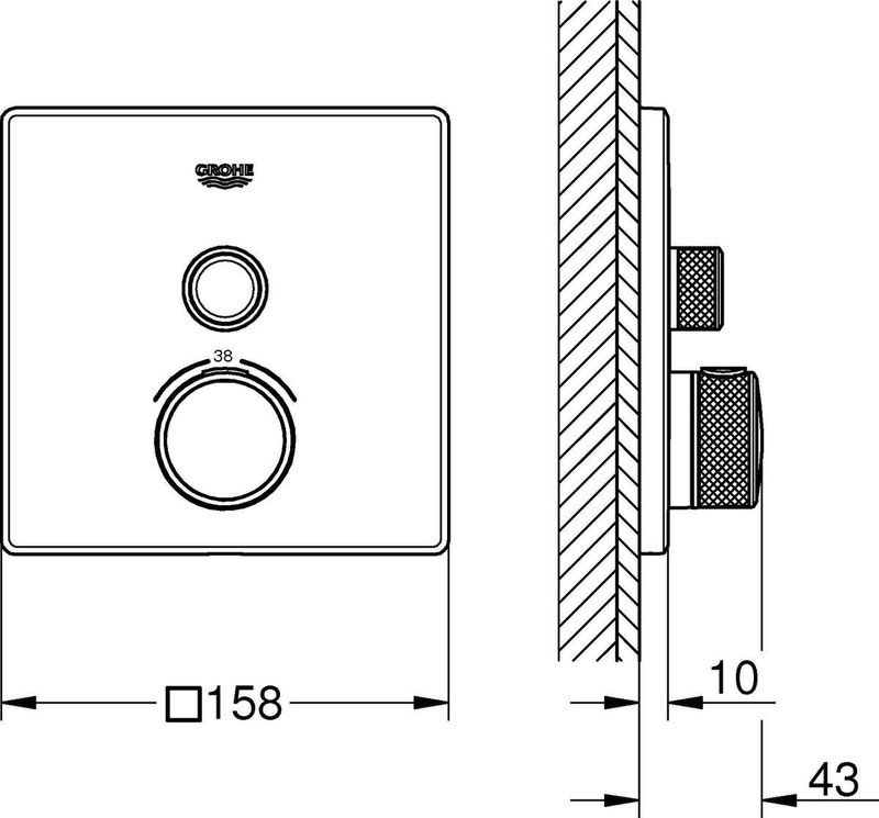 Grohe - Grohtherm SmartControl - Inbouwthermostaat - Hard Graphite