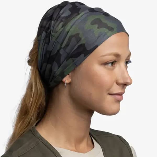 Bandeau cache cou randonnée BUFF COOLNET UV ANGLER ENOB STEEL