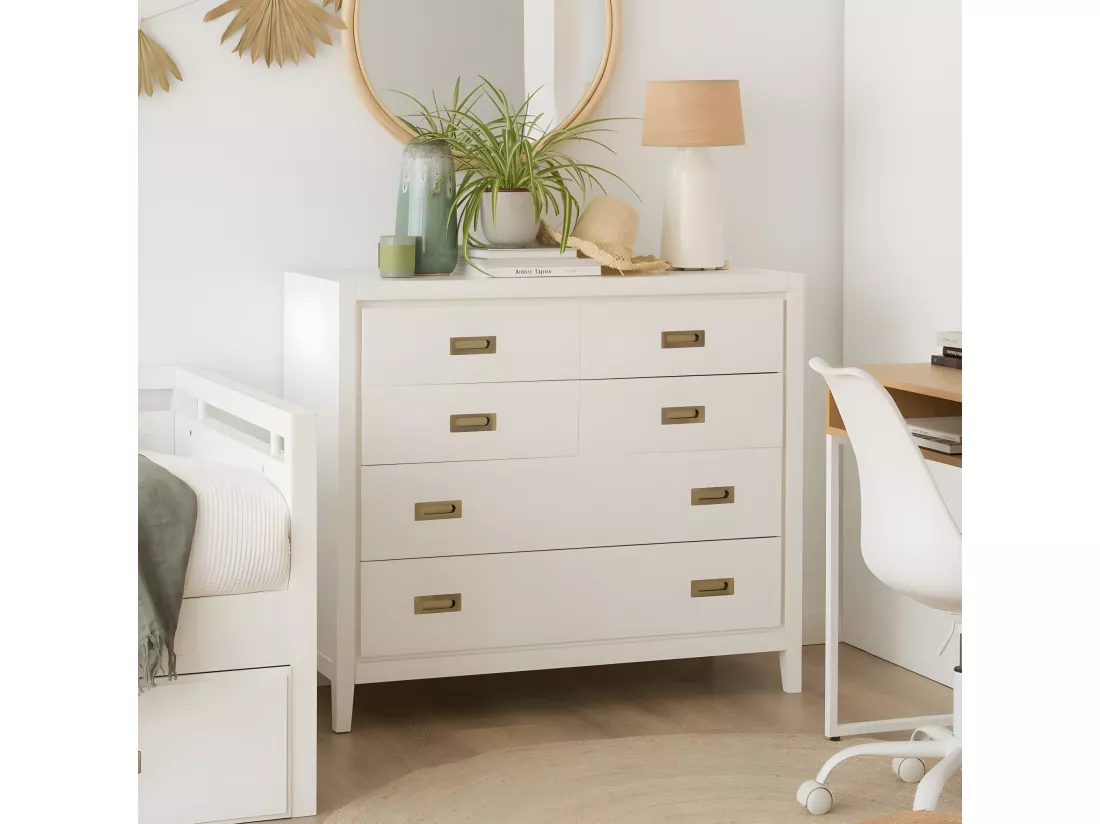 Commode effet bois blanc 110x95