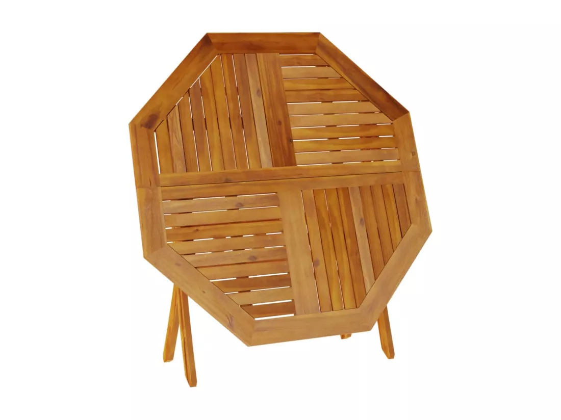 Table pliable de jardin Ø110x75 cm bois d'acacia solide