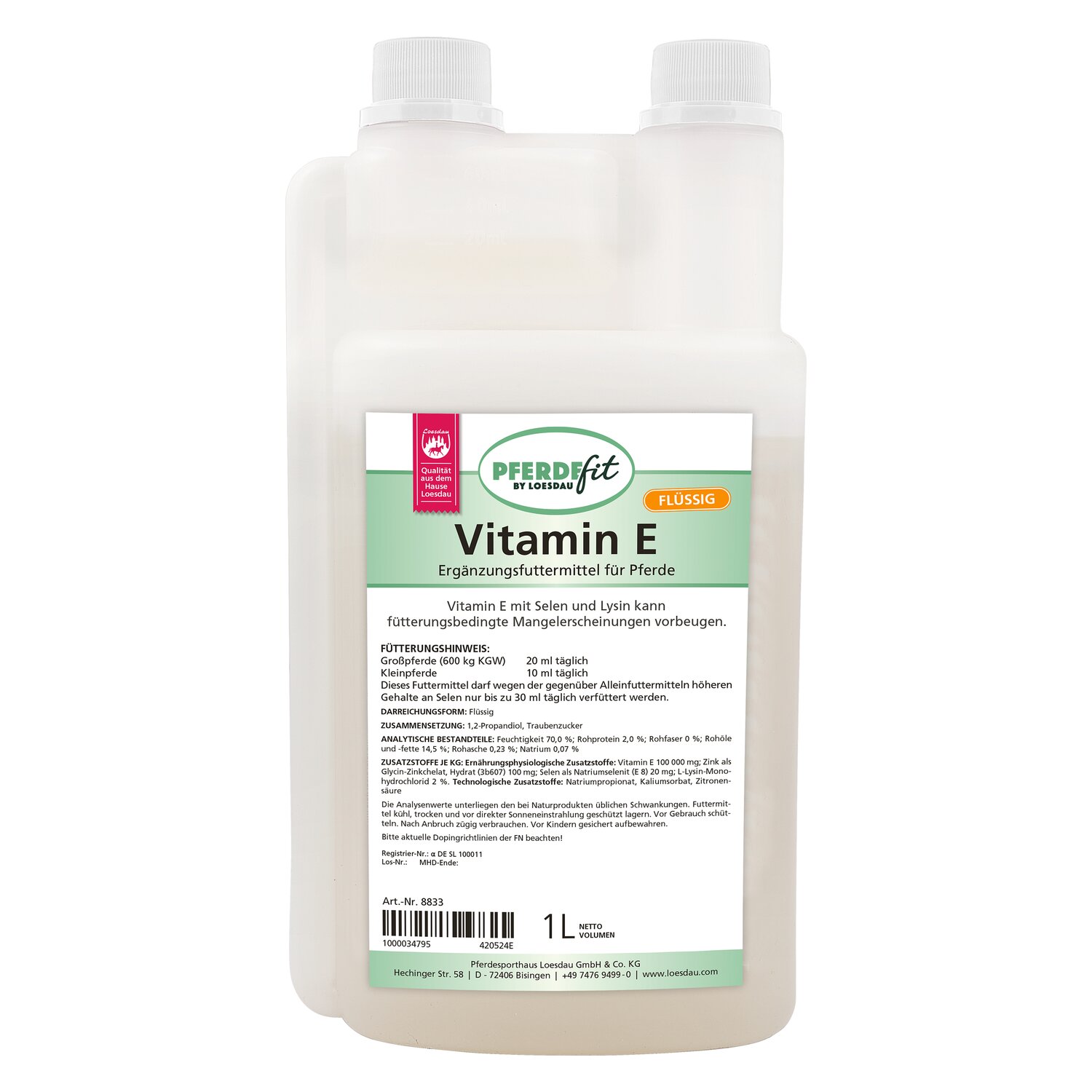 PFERDEfit by Loesdau Vitamin E flüssig  - 1 Liter