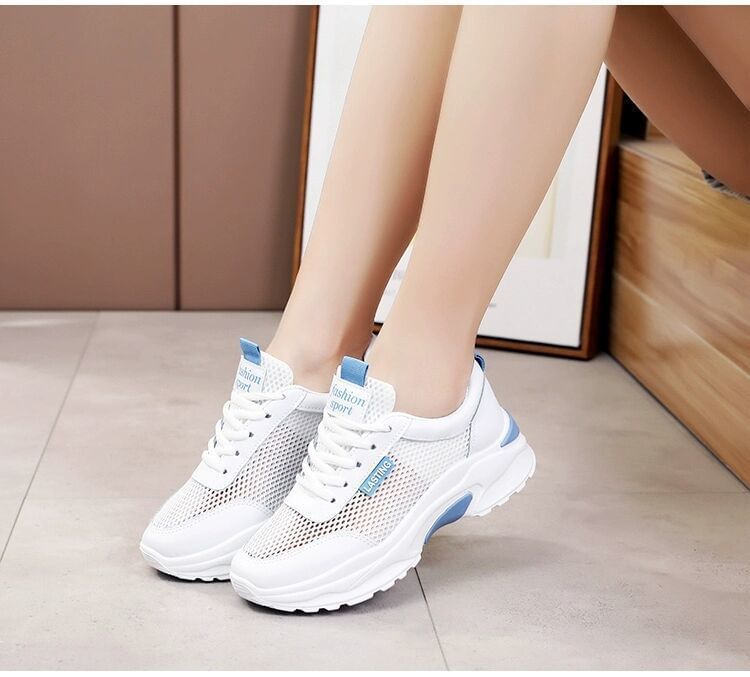 caneik - Veterschoenen met mesh paneel en letters