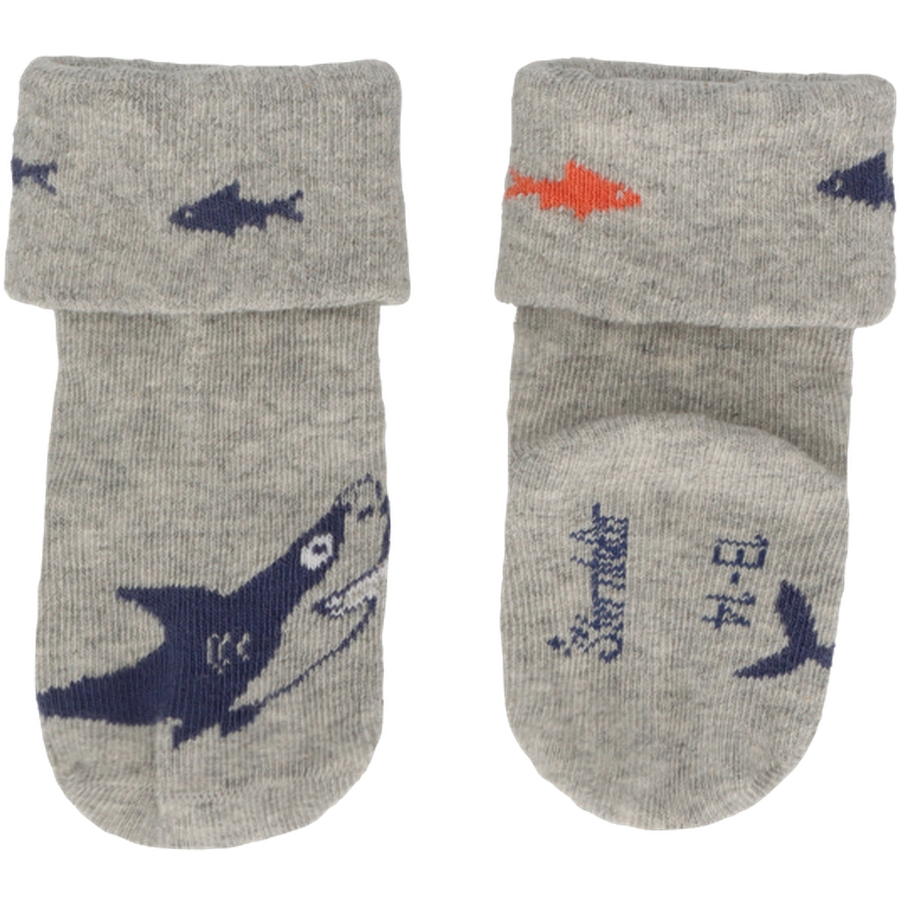 Sterntaler Baby-Socken 3er-Pack Hai hellgrau mel.