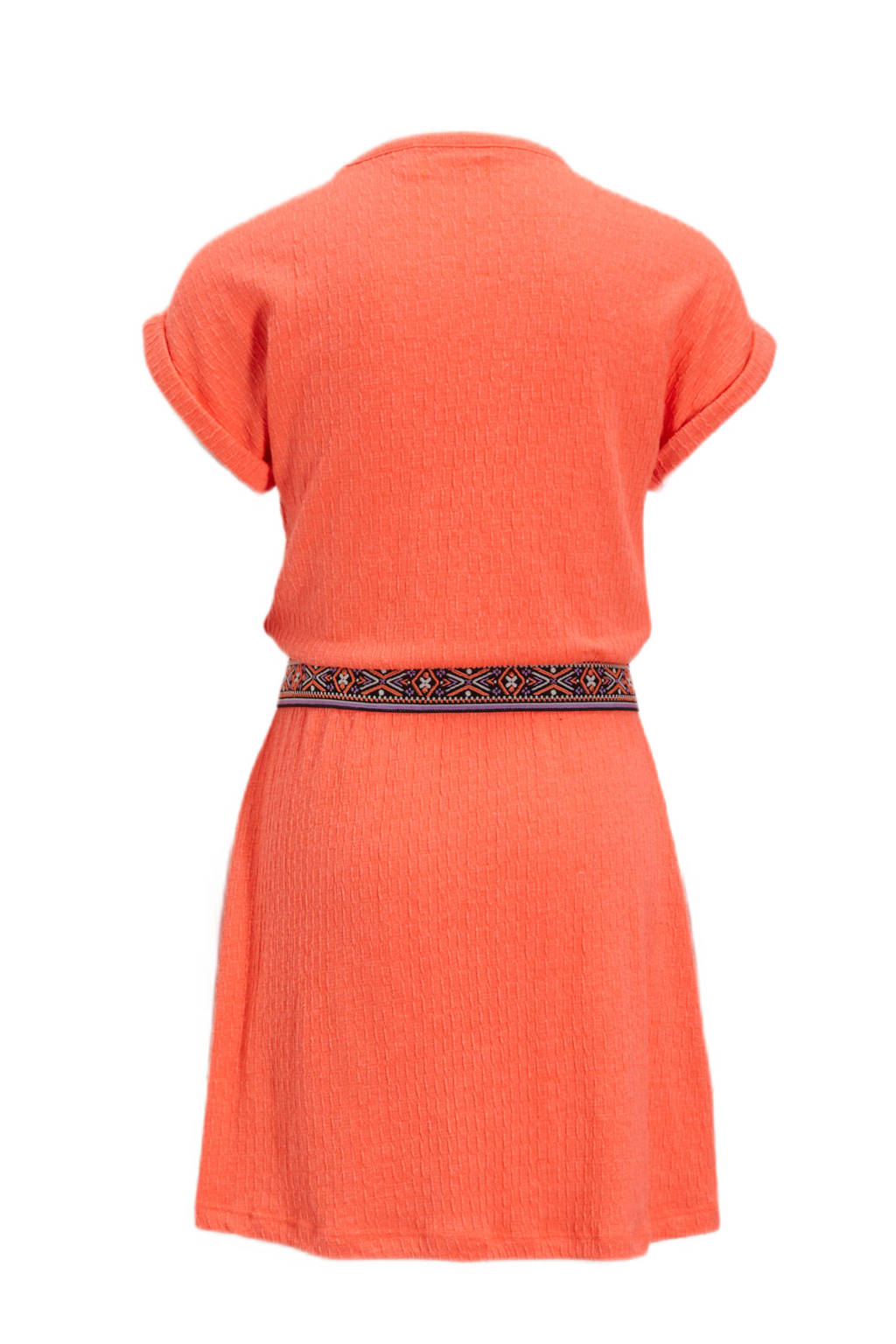 Orange Stars jurk Phileine met all over print koraal