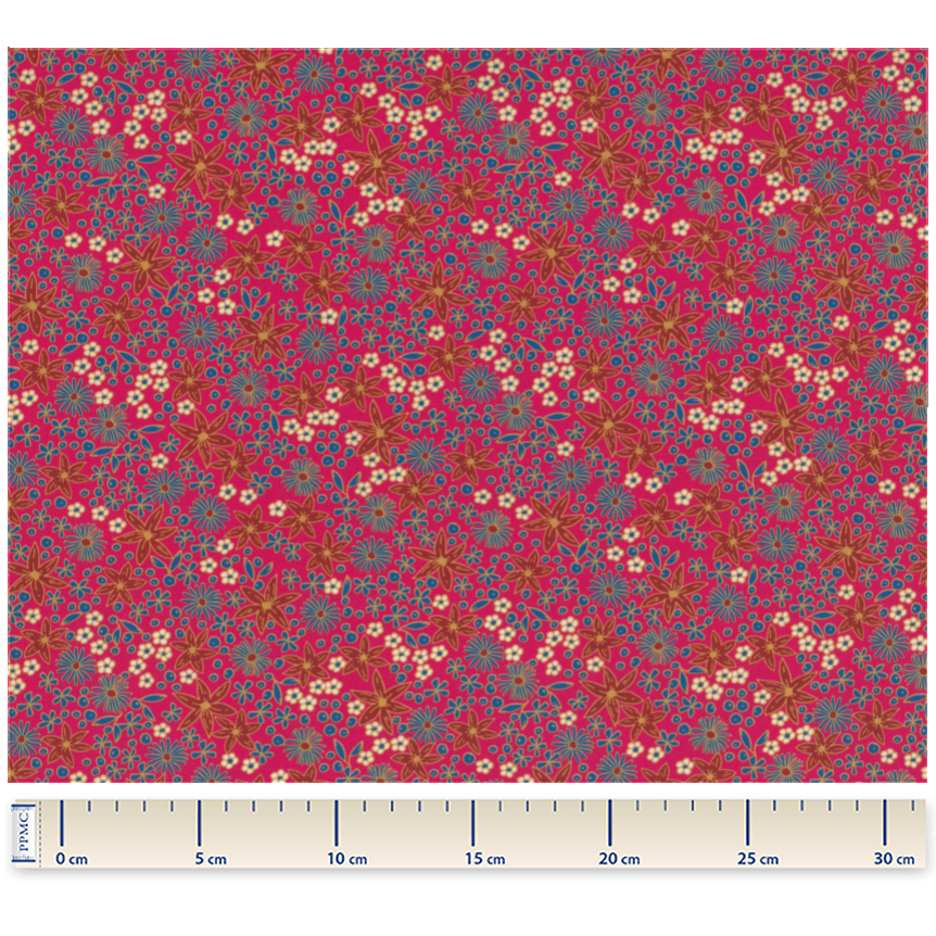 Tissu Coton Au Mètre Badiane Framboise