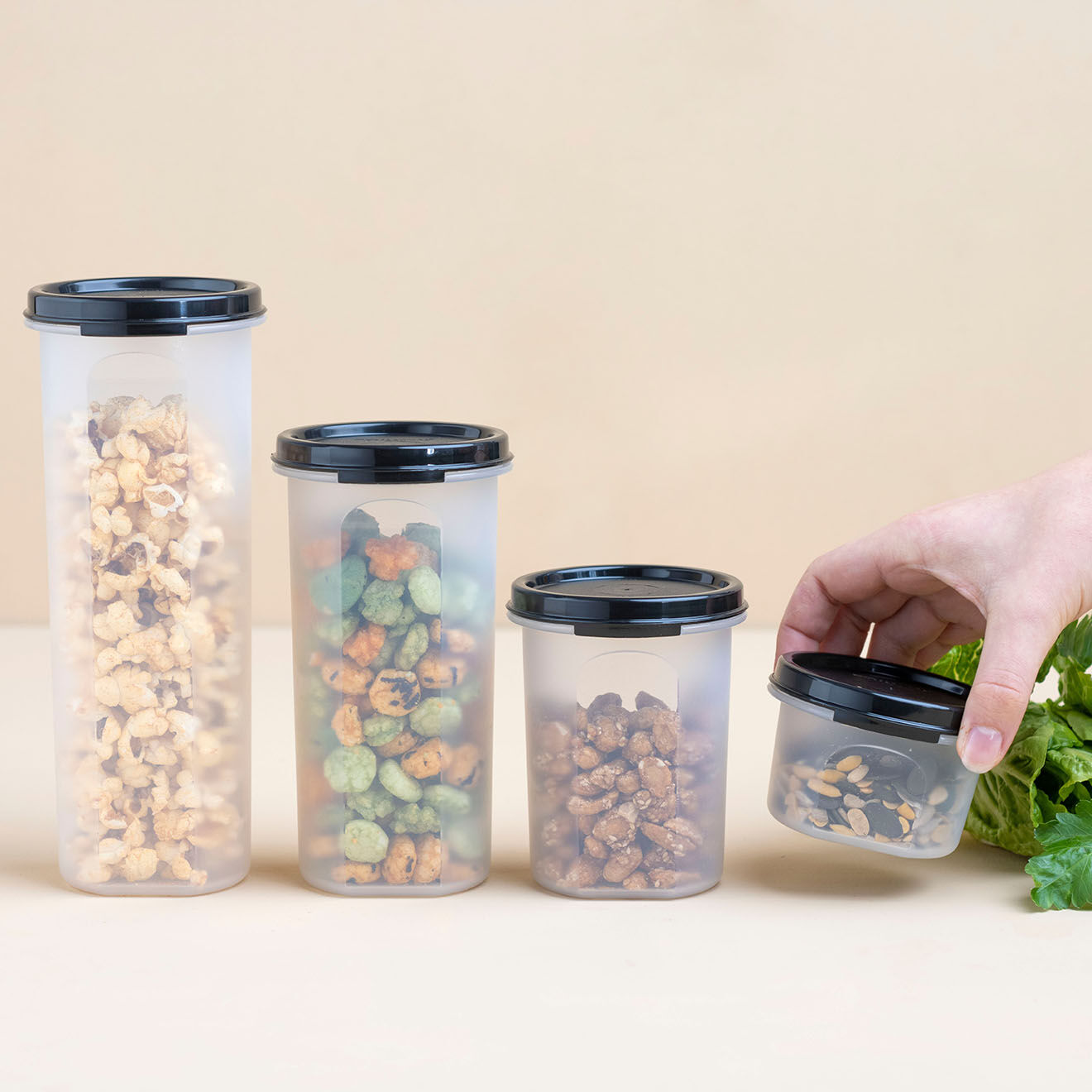 Tupperware Boite de conservation avec couvercle transparent/couvercle noir - 440 ml