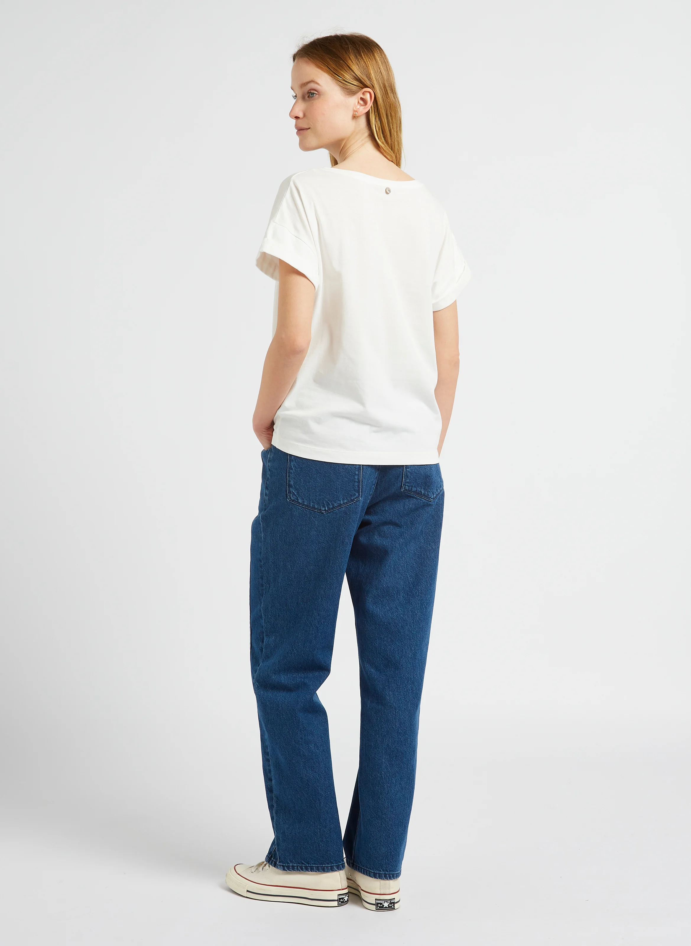 LE AVA - Jean droit en coton | Bleu