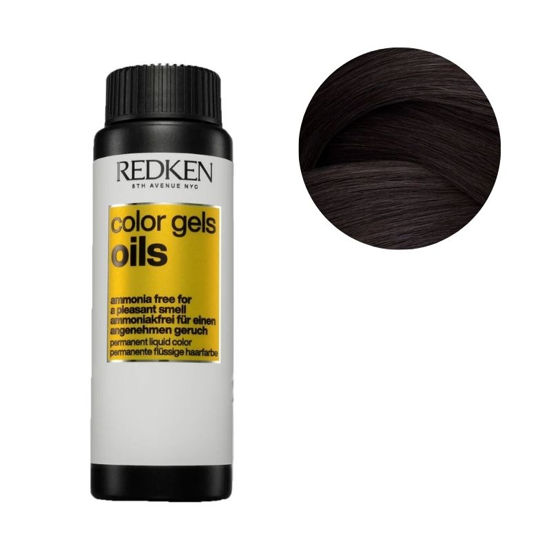 Coloration sans ammoniaque 4NN coffee ground Color Gels Oils Redken 60ML