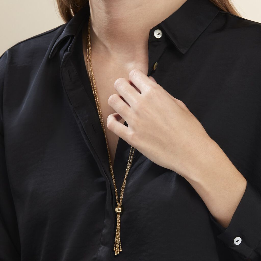 Collier Sautoir Acier Doré Nanaia