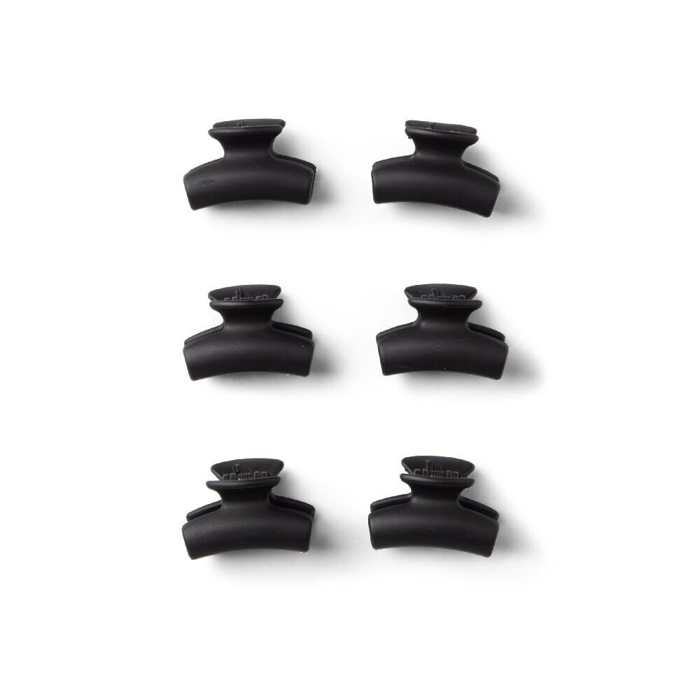 Lot de 9 mini pinces cheveux papillon uni noir brillant L2cm