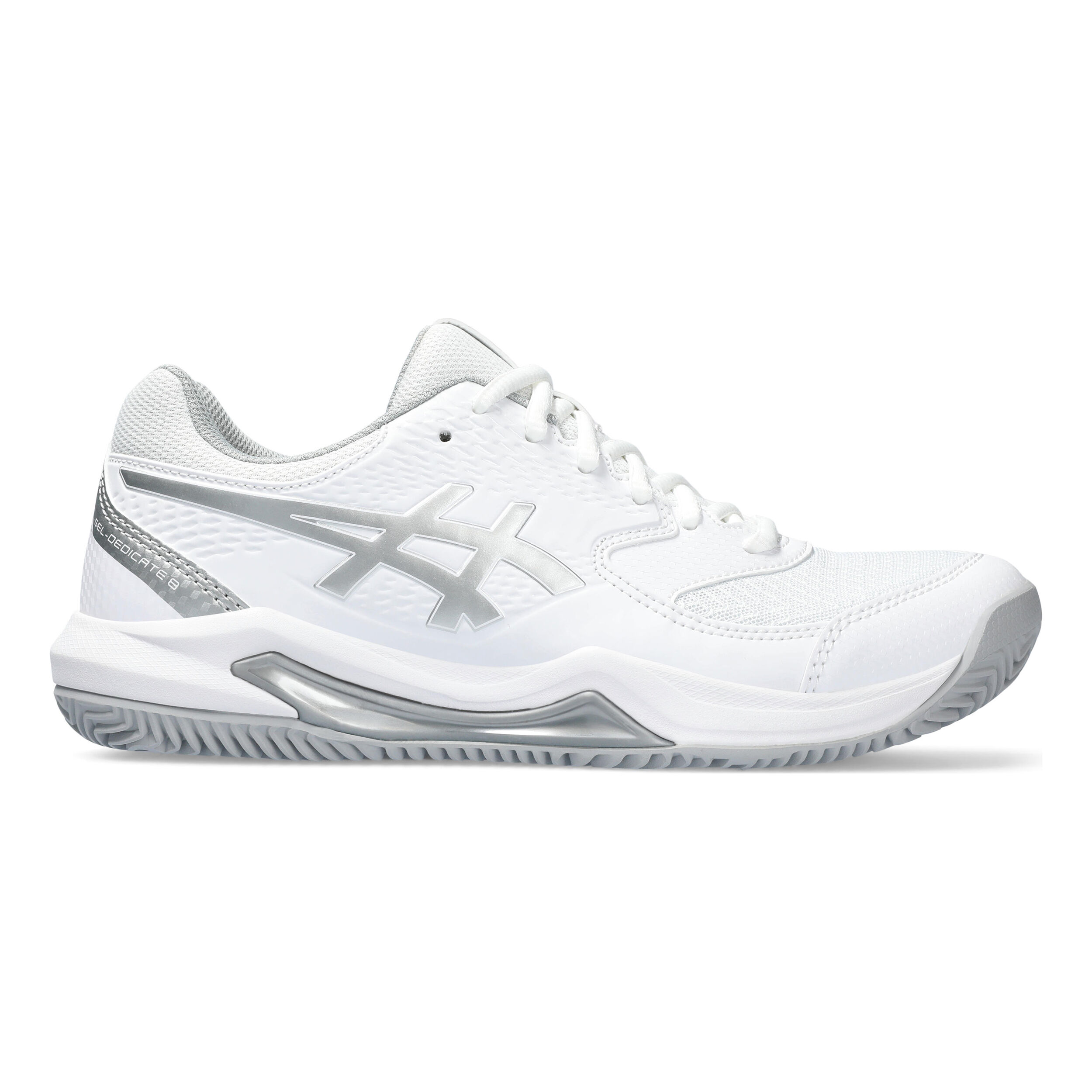 ASICS Gel-Dedicate 8 CLY Chaussure Terre Battue Femmes - Blanc , Argent