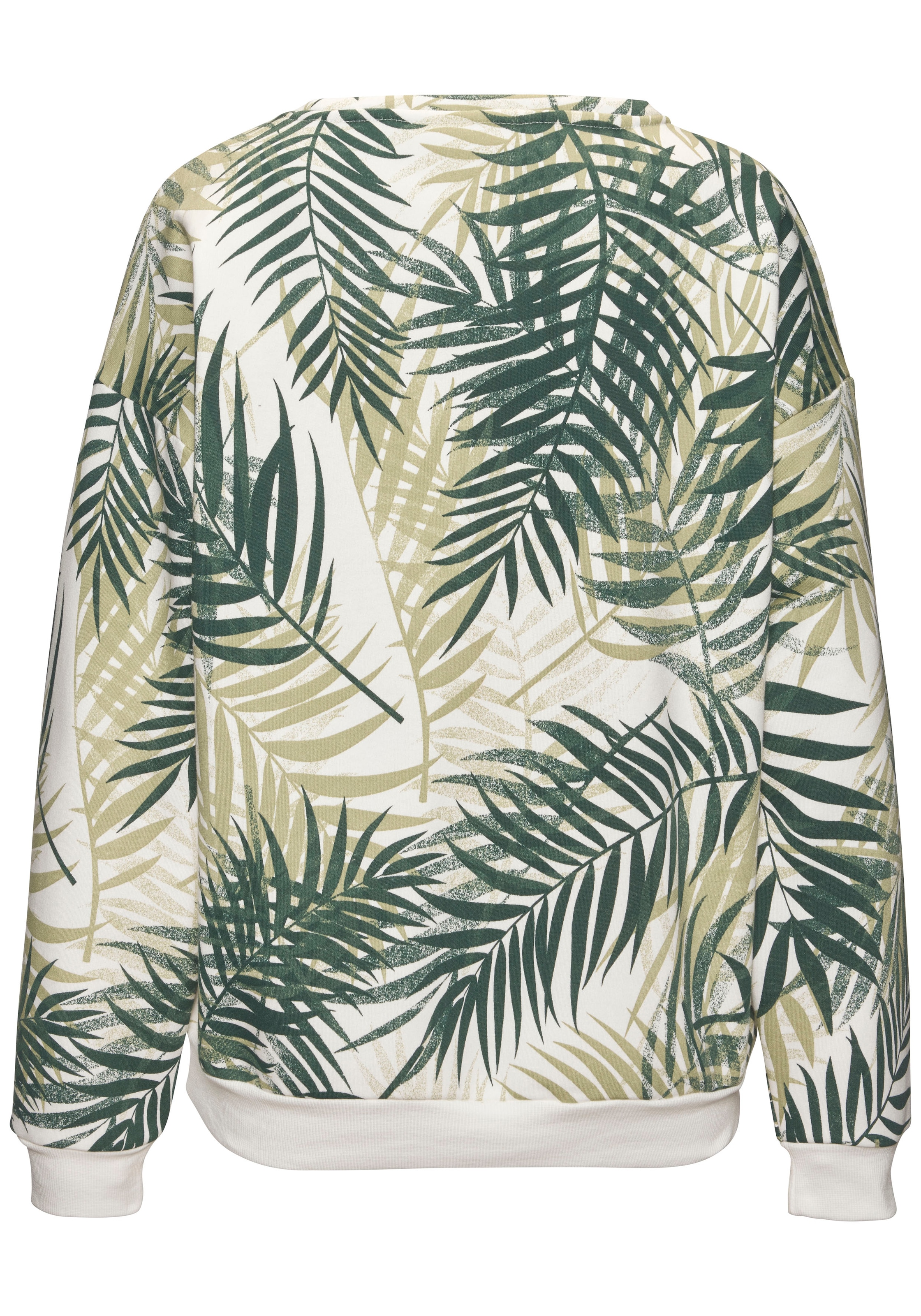 LASCANA Sweater , Loungeshirt mit Allover-Blätterdruck, Loungewear