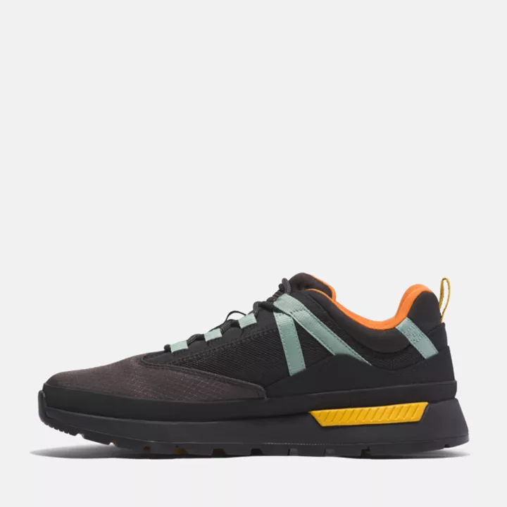 Basket basse à lacets Euro Trekker pour homme en noir/jaune