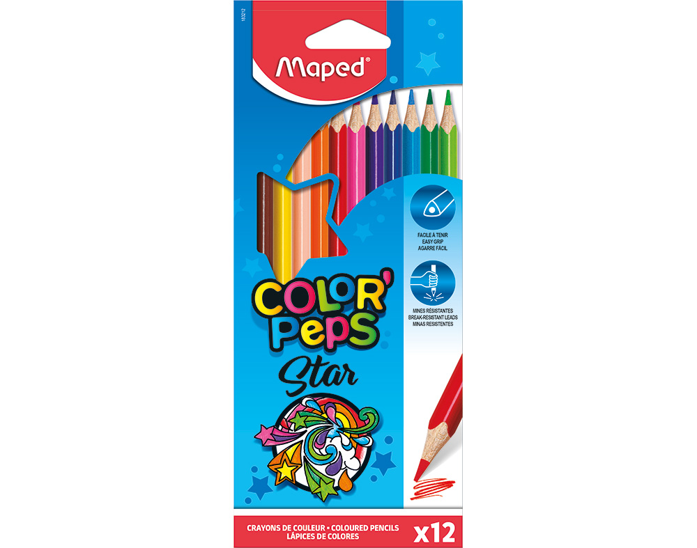 LÁPIS DE COR COLOR PEPS MAPED 12 UNIDADES