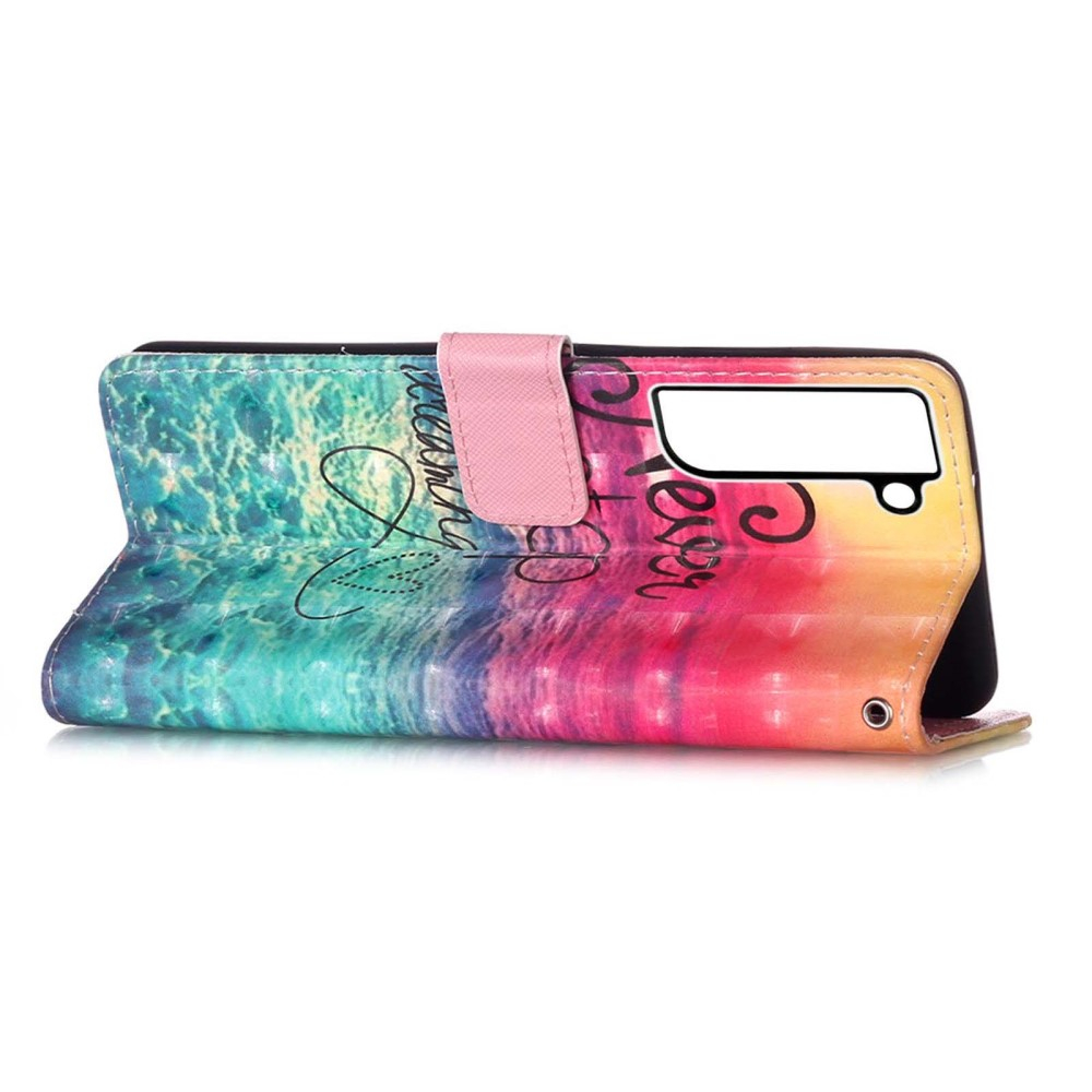 Samsung Galaxy S23 5G Leder Tasche Hülle mit Kartenfach Never Stop Dreaming