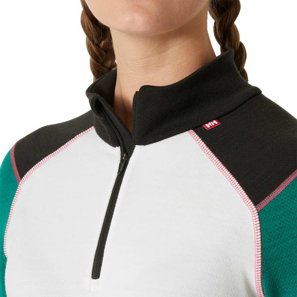 T-shirt thermique HELLY HANSEN W LIFA MERINO MIDW 1/2 ZIP EMERALD