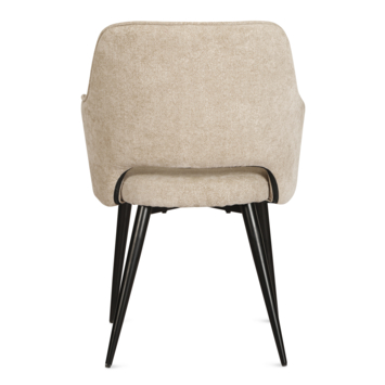 KARWEI eetkamerstoel Puck beige polyester stof met armleuning