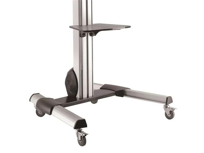 StarTech.com Heavy Duty Rolling Portable TV Cart Stand with Wheels - 32 to 75 inch - Adjustable Rotating Mobile Flat Panel Screen Mount (STNDMTV70) - Vogn med hjul - for fladt panel - plastik, aluminium, stål - sort, sølv - skærmstørrelse: 32