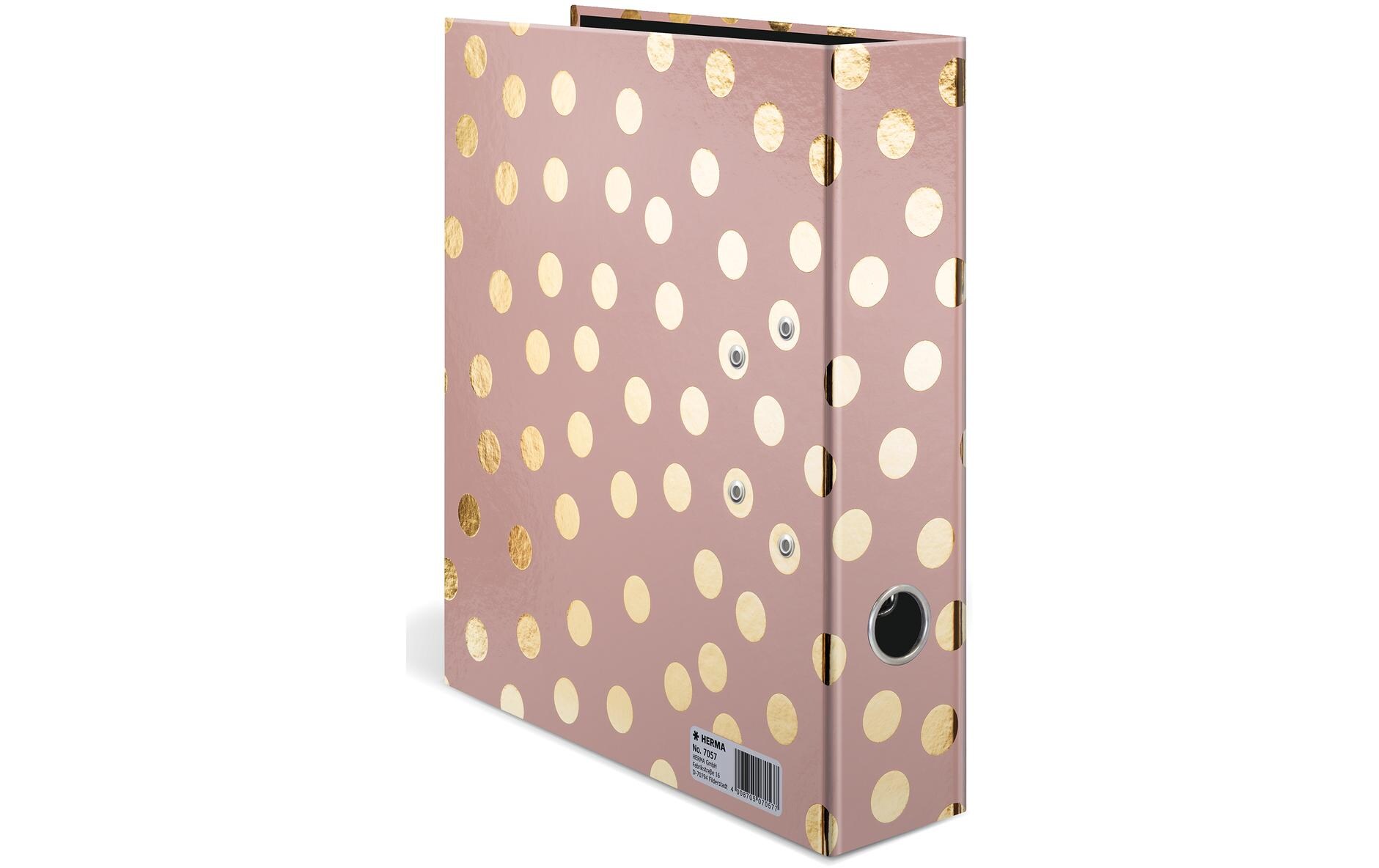 Ordner Dots A4 7 cm, AltrosaMotivordner im A4 Format mit Hebelmechanik und Griffloch