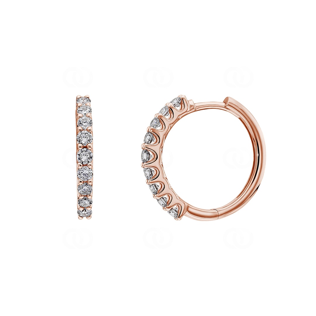 0.50 Karat Diamant-Kreolen 750/18 K Roségold Ø 17mm
